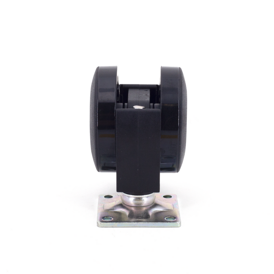 Sugatsune FP-55-PS: 53mm Plate Twin Wheel Caster with Brake - Black