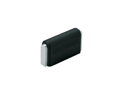 Sugatsune FS-04/S: 35mm cc  Rectangular Cabinet Knob - Black Rubber/Aluminum