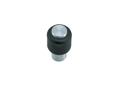 Sugatsune FS-06/S: 16mm Cylinder Cabinet Knob - Black Rubber/Aluminum