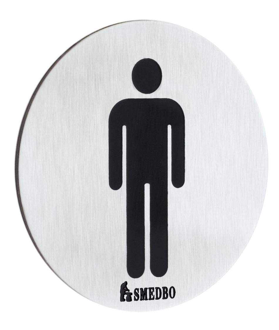 Smedbo FS957: Xtra Men's Restroom Sign - Brushed Stainless Steel
