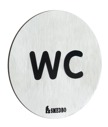 Smedbo FS958: Xtra Water Closet Sign - Brushed Stainless Steel