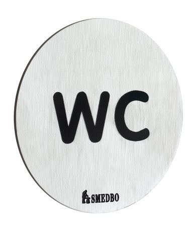 Smedbo FS958: Xtra Water Closet Sign - Brushed Stainless Steel