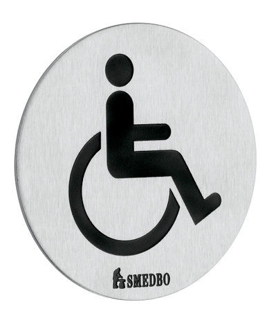 Smedbo FS959: Xtra Handicapped Sign - Brushed Stainless Steel