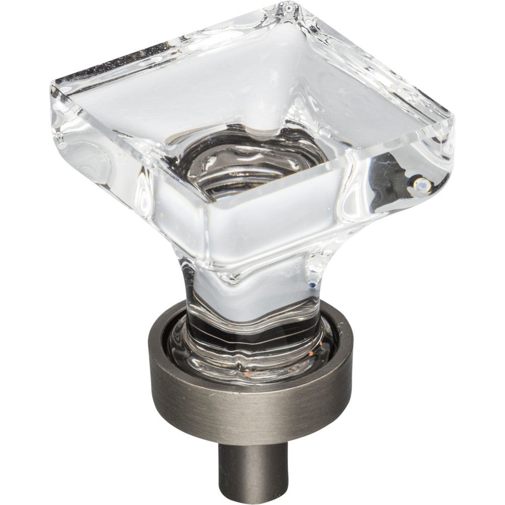 Jeffrey Alexander G140BNBDL: 1" Harlow Square Cabinet Knob - Brushed Pewter