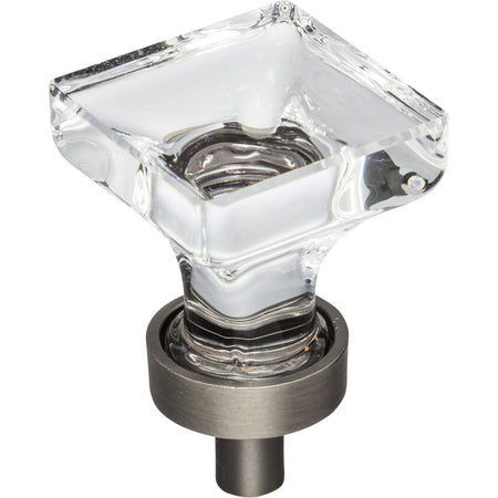 Jeffrey Alexander G140BNBDL: 1" Harlow Square Cabinet Knob - Brushed Pewter