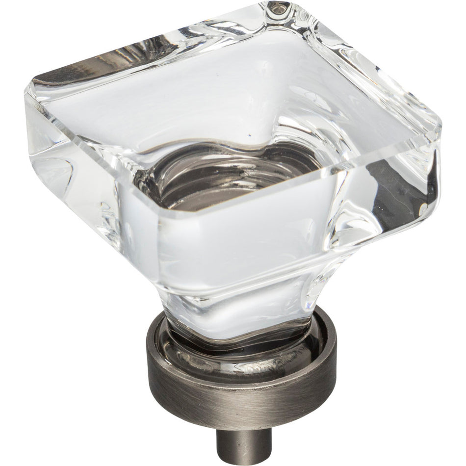 Jeffrey Alexander G140L-BNBDL: 1-3/8" Harlow Square Cabinet Knob - Brushed Pewter