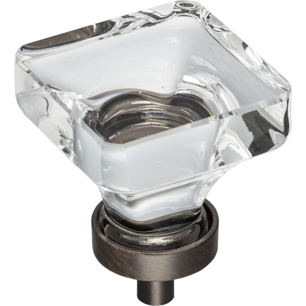 Jeffrey Alexander G140L-DBAC: 1-3/8" Harlow Square Cabinet Knob - Brushed Oil Rubbed Bronze