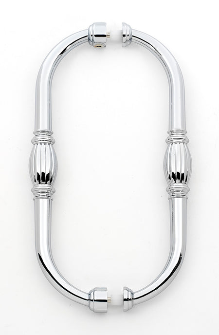 Alno G234-8-PB/NL: 8" cc Tuscany Back to Back Door Pull - Unlacquered Brass
