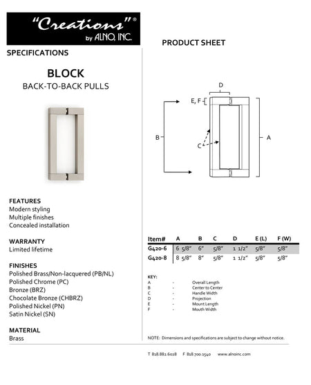 Specificaton Sheet