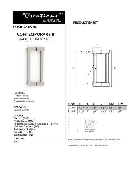 Specificaton Sheet