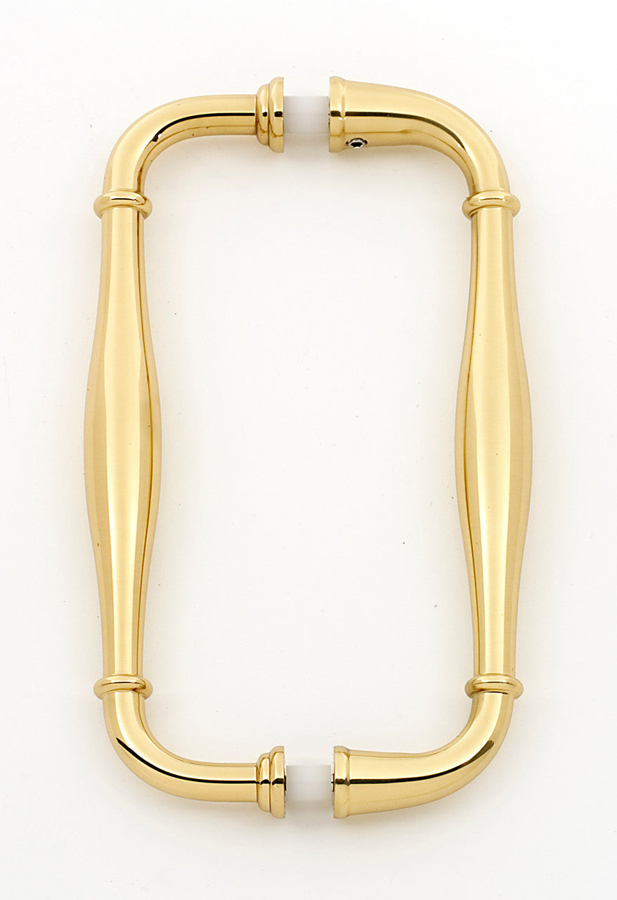 Alno G726-6-PB/NL: 6" cc Charlie's Collection Back to Back Door Pull - Unlacquered Brass