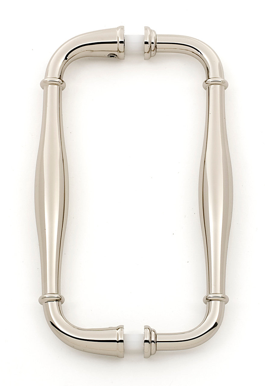 Alno G726-6-PN: 6" cc Charlie's Collection Back to Back Door Pulls - Polished Nickel