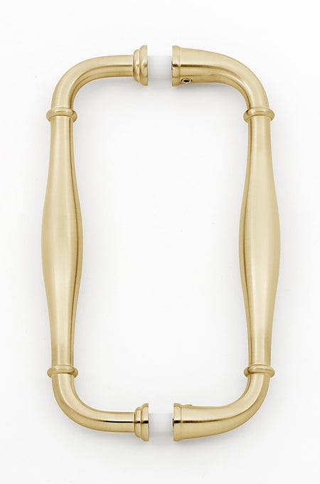 Alno G726-6-SB: 6" cc Charlie's Collection Back to Back Door Pull - Satin Brass
