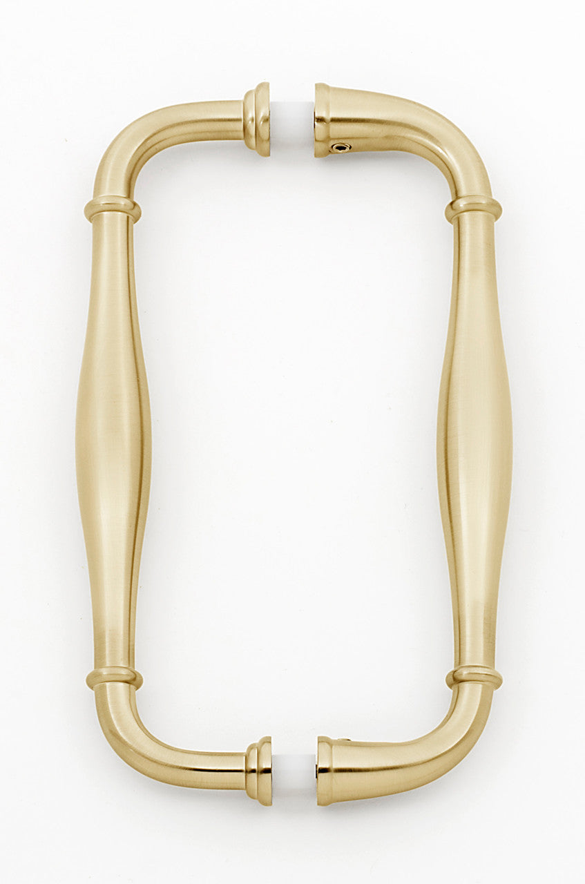 Alno G726-6-SB: 6" cc Charlie's Collection Back to Back Door Pulls - Satin Brass