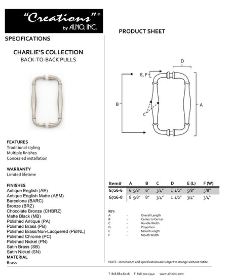 Specificaton Sheet