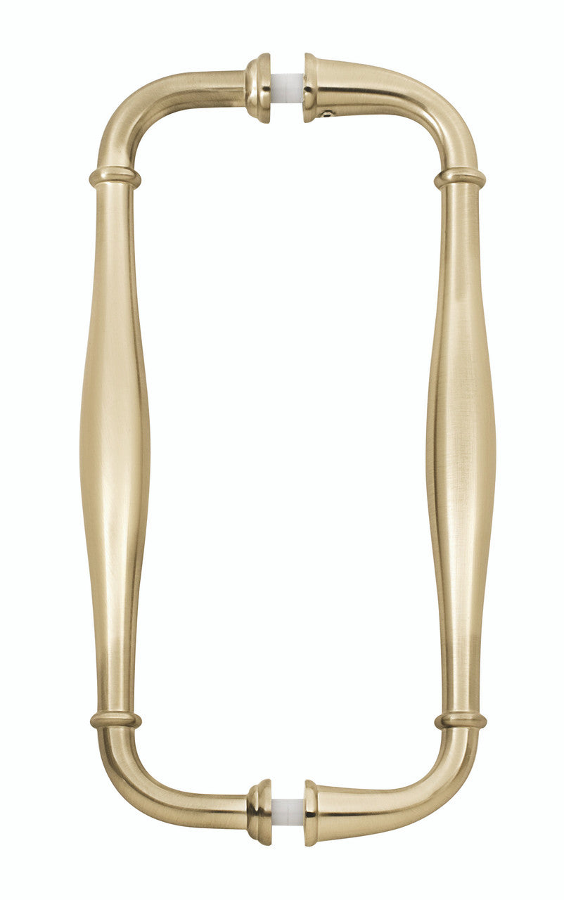 Alno G726-8-SB: 8" cc Charlie's Collection Back to Back Door Pull - Satin Brass
