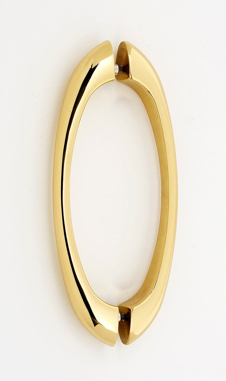 Alno G855-6-PB/NL: 6" cc C855 Series Back to Back Door Pull - Unlacquered Brass