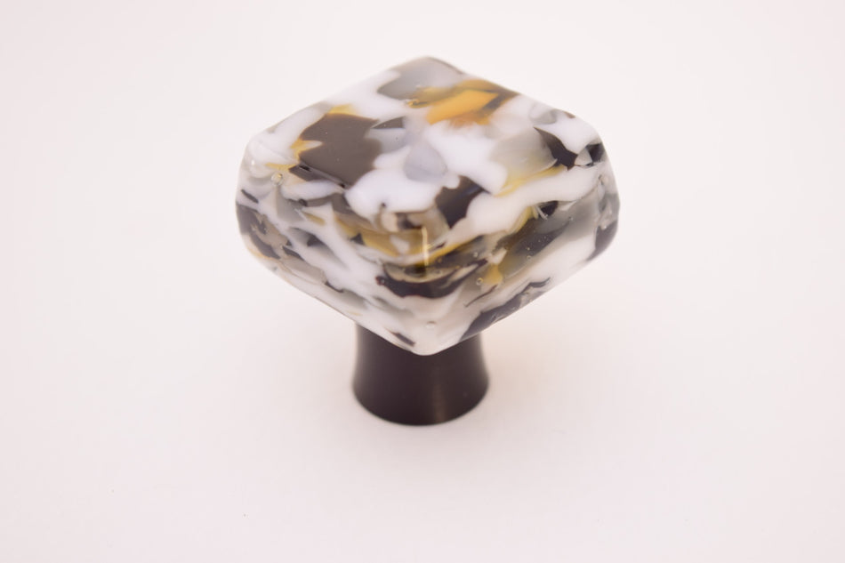 Grace White GGB: Glanite Cabinet Knob - Black/White