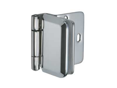 Sugatsune XL-GH03-48-8CR: 54mm Half Overlay Glass Door Hinge - Mirror Stainless Steel