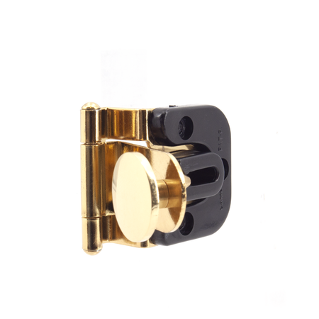 Sugatsune GHC-34/8/PB: Half Overlay Glass Door Hinge - Polished Brass