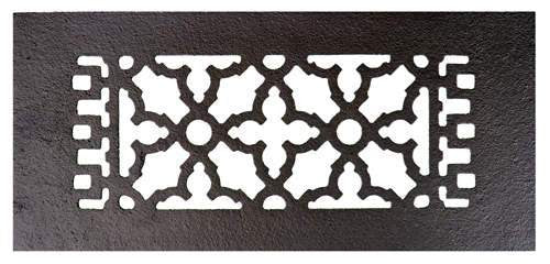 Acorn GL1BG-D: 12" x 5-1/2" Cast Iron Floor Register with Holes and Louvres - Black