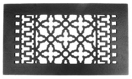 Acorn GL4BG-D: 14" x 8" Cast Iron Floor Register with Holes and Louvres - Black