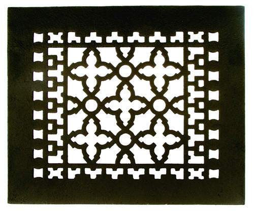 Acorn GL5BG-D: 12" x 10" Cast Iron Floor Register with Holes and Louvres - Black