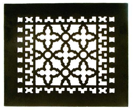 Acorn GL5BG-D: 12" x 10" Cast Iron Floor Register with Holes and Louvres - Black