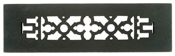 Acorn GR2BG-D: 12" x 3-1/2" Cast Iron Decorative Grille with Holes - Black