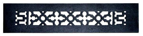 Acorn GR4BG-D: 16" x 3-1/2" Cast Iron Decorative Grille with Holes - Black