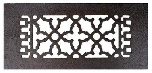 Acorn GR6BG-D: 12" x 5-1/2" Cast Iron Decorative Grille with Holes - Black