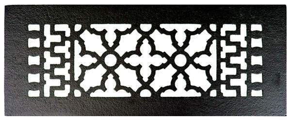Acorn GR7BG-D: 14"x 5-1/2" Cast Iron Decorative Grille with Holes - Black