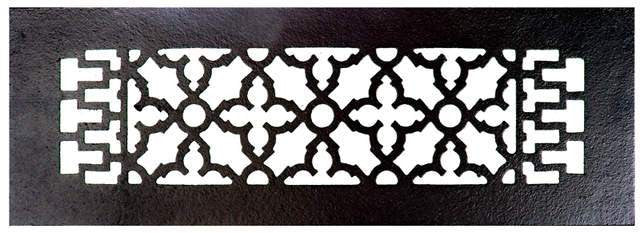 Acorn GR8BG: 16" x 5-1/2" Cast Iron Decorative Grille - Black