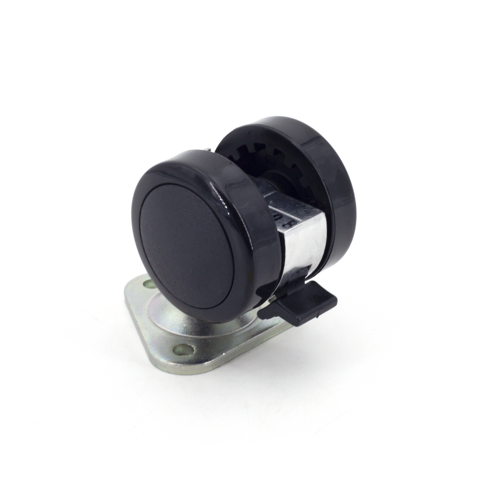Sugatsune GX-50-PS: Plate Mount Double Wheel Caster with Brake - 220 lb. Load Capacity
