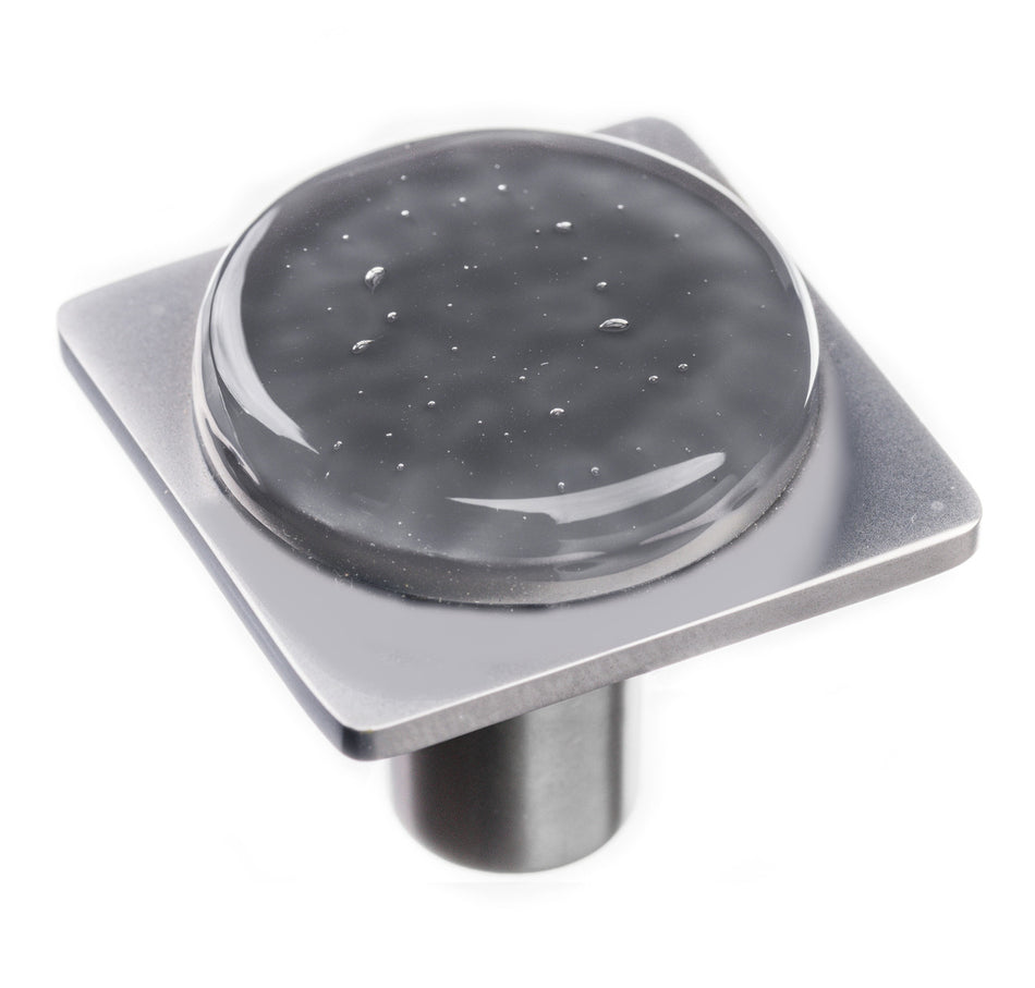 Sietto M-1301-SN: 1-1/4" Geometric Cabinet Knob - Slate Grey w/Satin Nickel Base