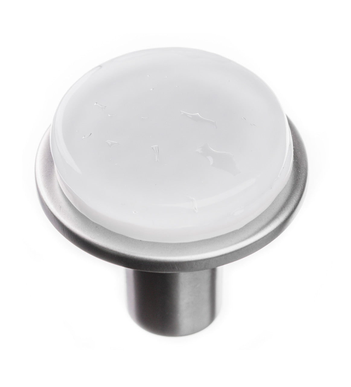 Sietto R-1300-SN: 1-1/8" Geometric Cabinet Knob - White w/Satin Nickel Base