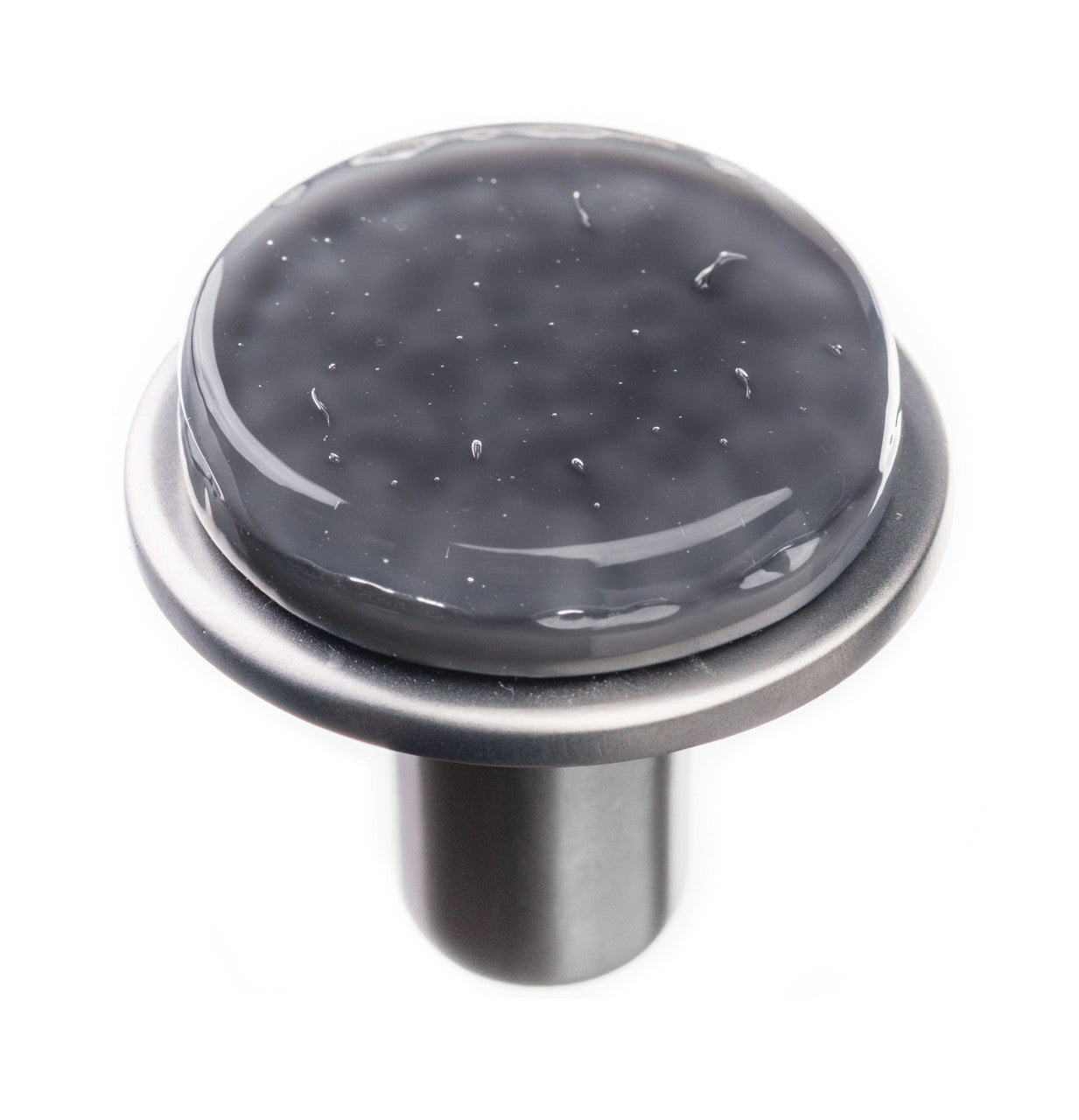 Sietto R-1301-SN: 1-1/8" Geometric Cabinet Knob - Slate Grey w/Satin Nickel Base