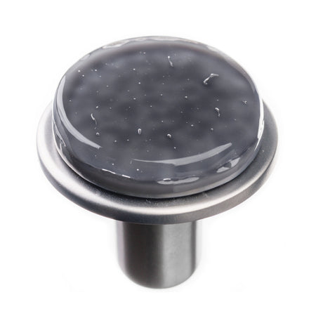 Sietto R-1301-SN: 1-1/8" Geometric Cabinet Knob - Slate Grey w/Satin Nickel Base