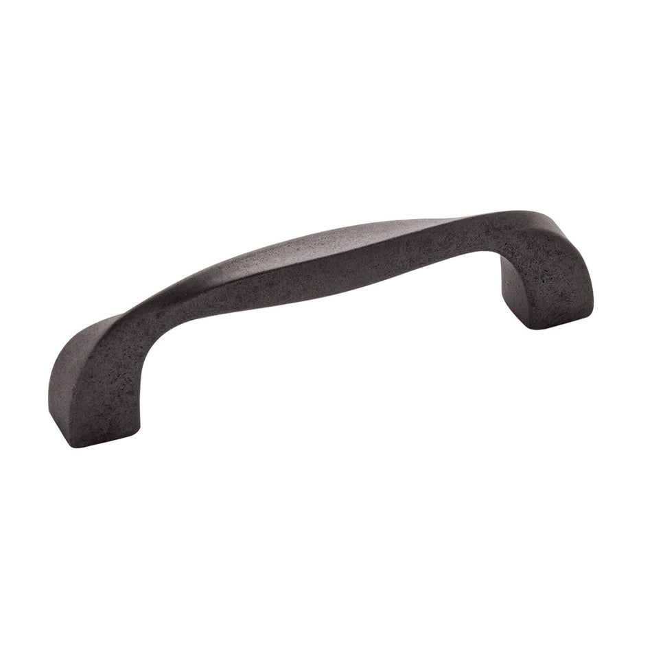 Hickory H076016-BI: 96mm cc Twist Cabinet Pull - Black Iron