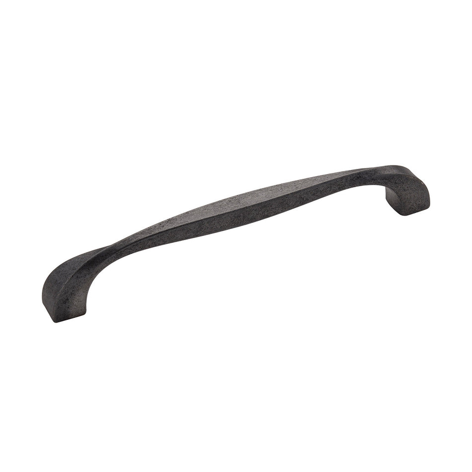 Hickory H076018-BI: 160mm cc Twist Cabinet Pull - Black Iron