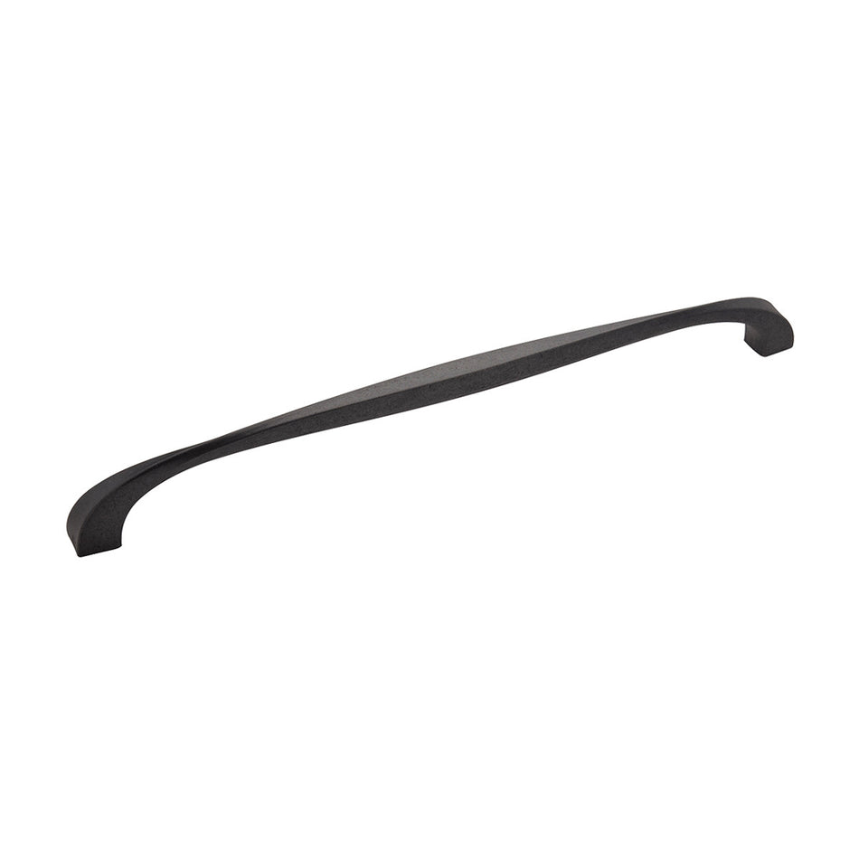 Hickory H076021-BI: 12" cc Twist Cabinet Pull - Black Iron