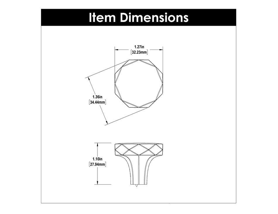 Hickory H077839CBZ: 1-1/4" Karat Round Cabinet Knob - Champagne Bronze