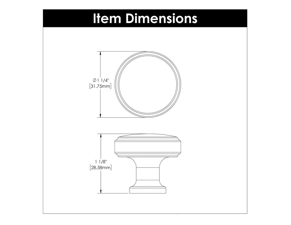 Hickory H077849CBZ: 1-1/4" Piper Mushroom Cabinet Knob - Champagne Bronze