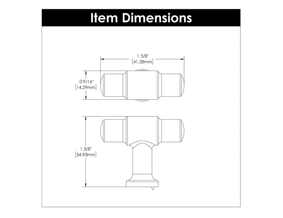 Hickory H077850CBZ: 1-5/8" Piper T-Bar Cabinet Knob - Champagne Bronze