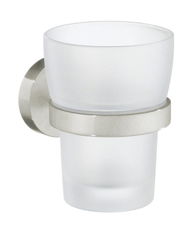 Smedbo H343N: Home Tumbler w/Holder - Frosted Glass/Brushed Nickel