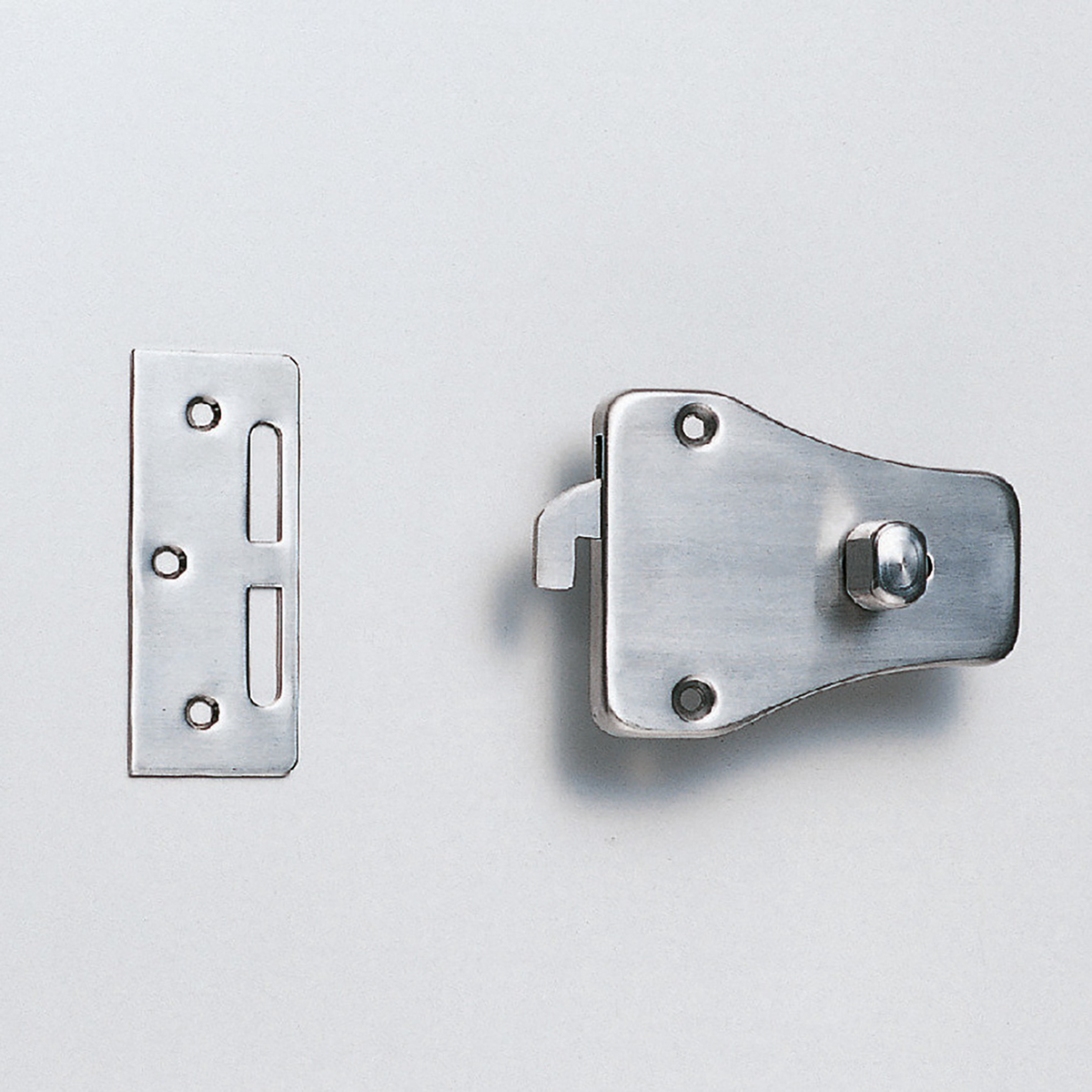 Sugatsune HC-70: Slide Knob Surface Mount Sliding Door Latch - Satin Stainless Steel