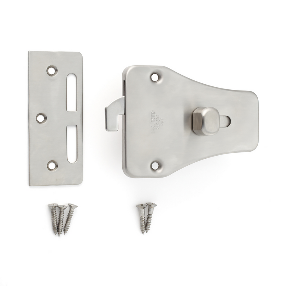Sugatsune HC-70H: Slide Knob Sliding Door Latch w/Indicator - Satin Stainless Steel