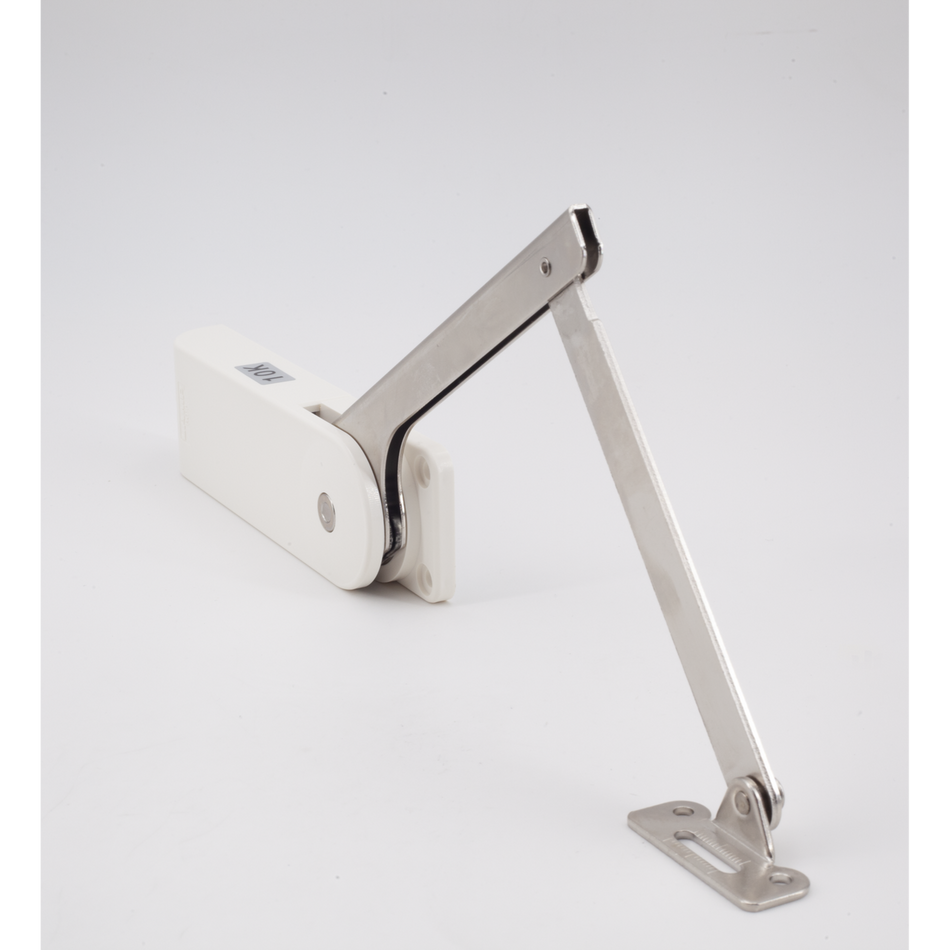 Sugatsune HDS-10KR-WHT: Light Duty Soft-Down Lid Stay (right) - White