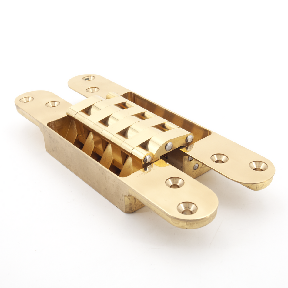 Sugatsune HES-3030BR/PB: 7 x 74mm cc Concealed Hinge - Polished Brass