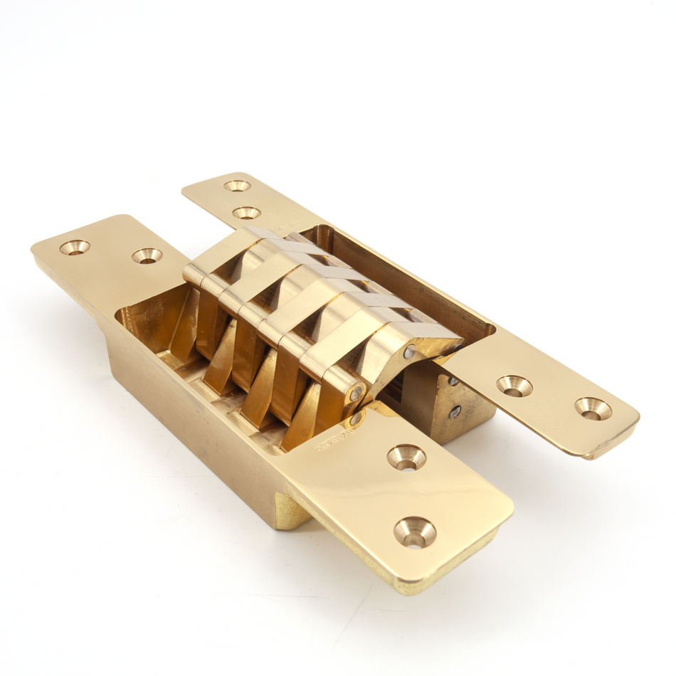 Sugatsune HES-3038BK/PB: 7 x 3-1/2" Concealed Hinge - Polished Brass
